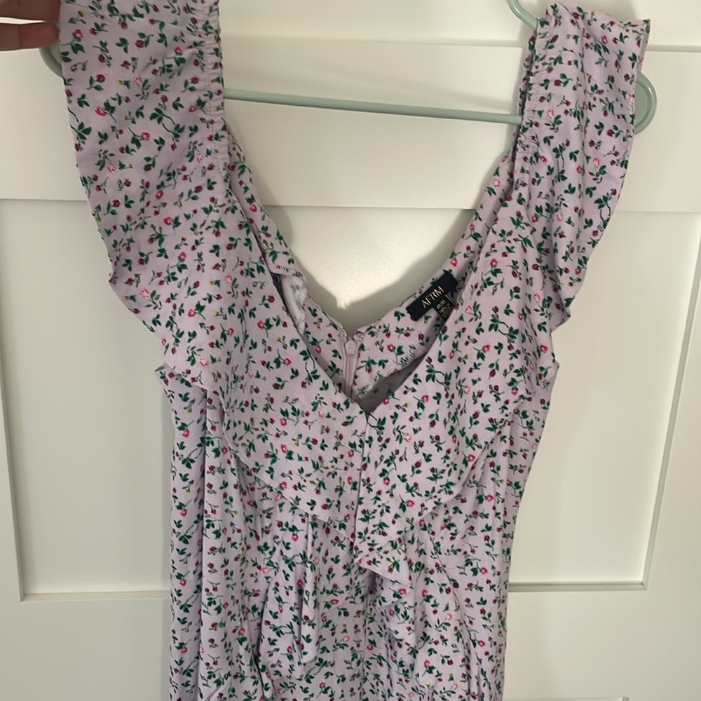 AFRM Purple Floral Ruffle Mini Dress - Picture 3 of 7